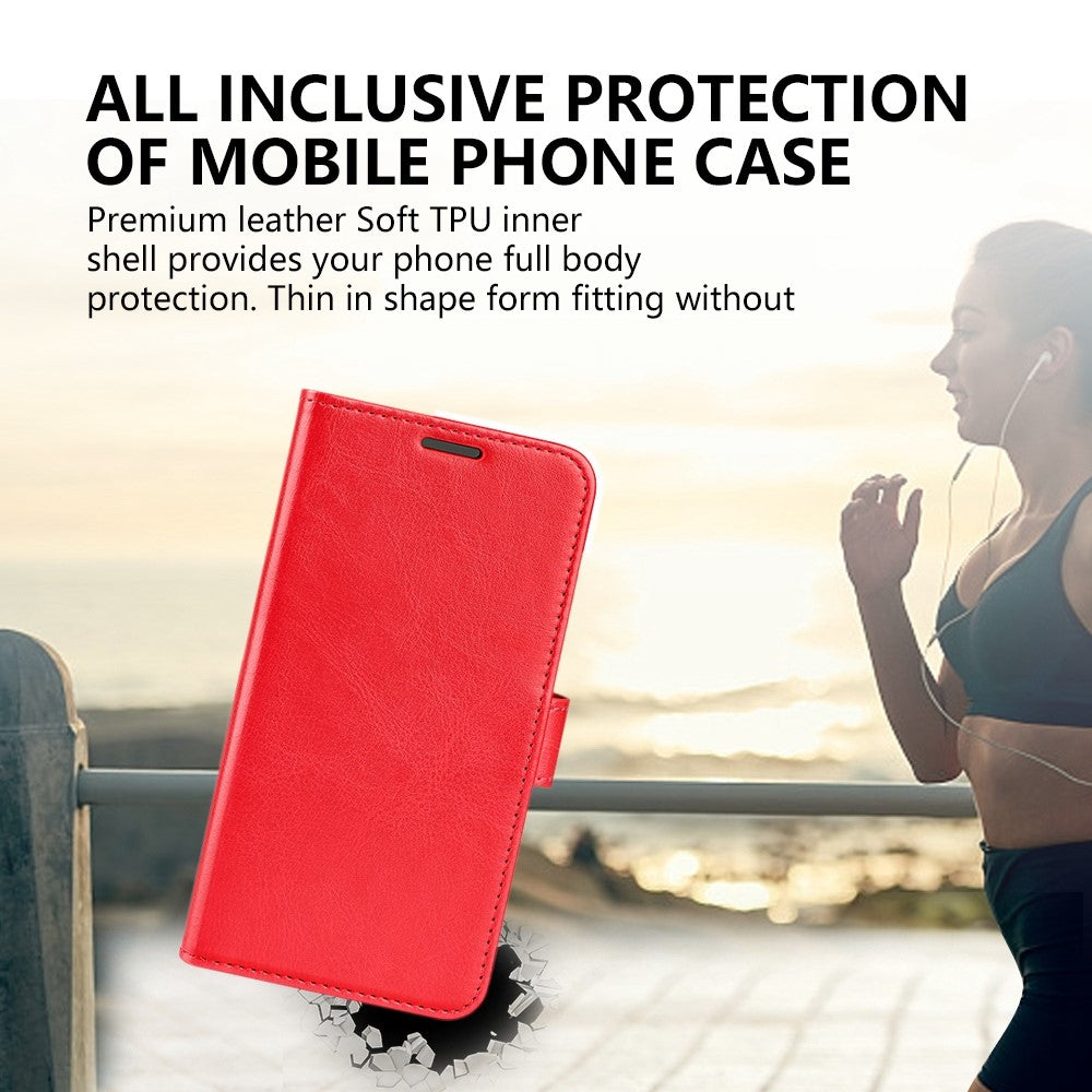 For Xiaomi Redmi Note 12 5G (Global) / (India) / (China) / Poco X5 5G Anti-scratch Crazy Horse Texture Flip Stand Case PU Leather Coated TPU Phone Wallet Cover