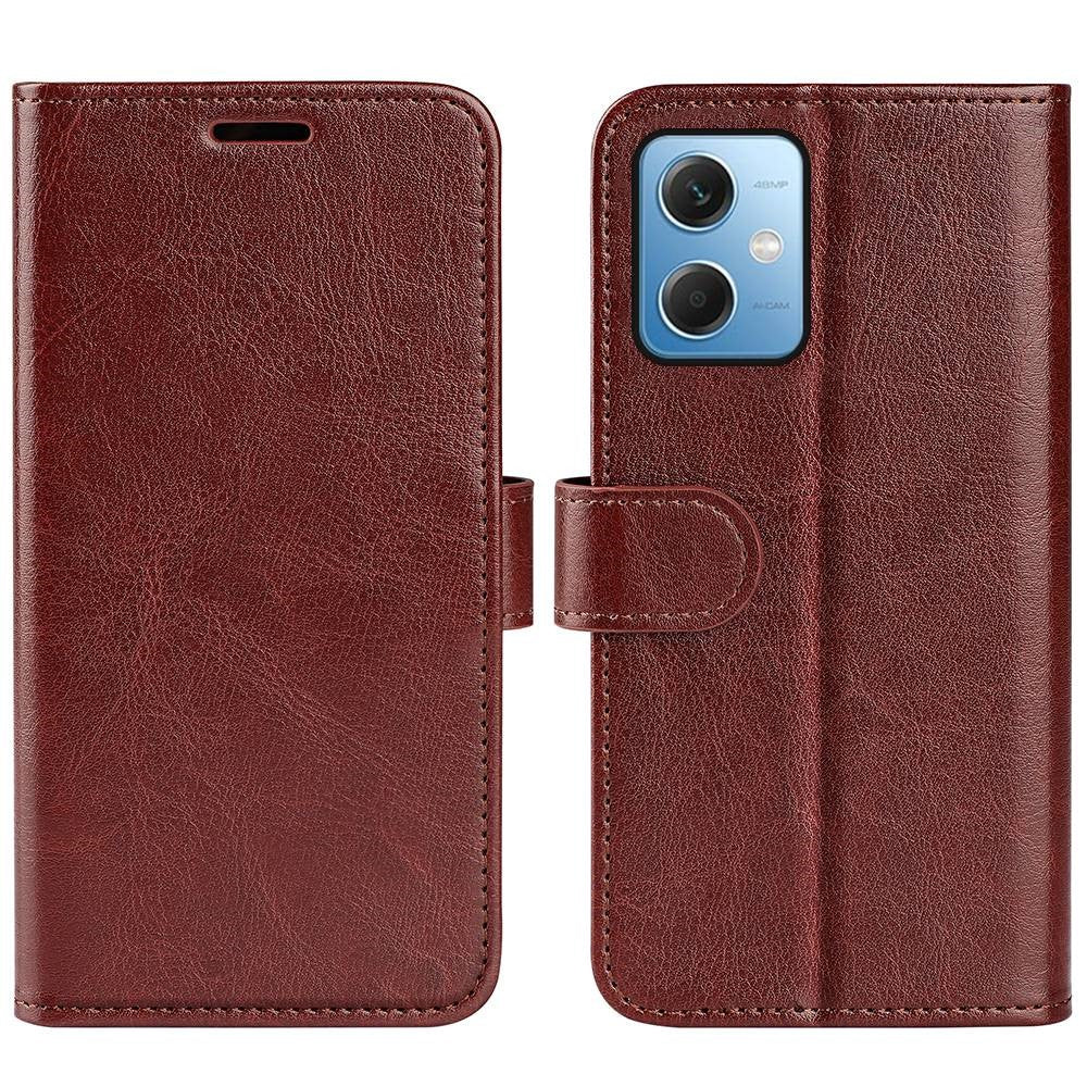 For Xiaomi Redmi Note 12 5G (Global) / (India) / (China) / Poco X5 5G Anti-scratch Crazy Horse Texture Flip Stand Case PU Leather Coated TPU Phone Wallet Cover