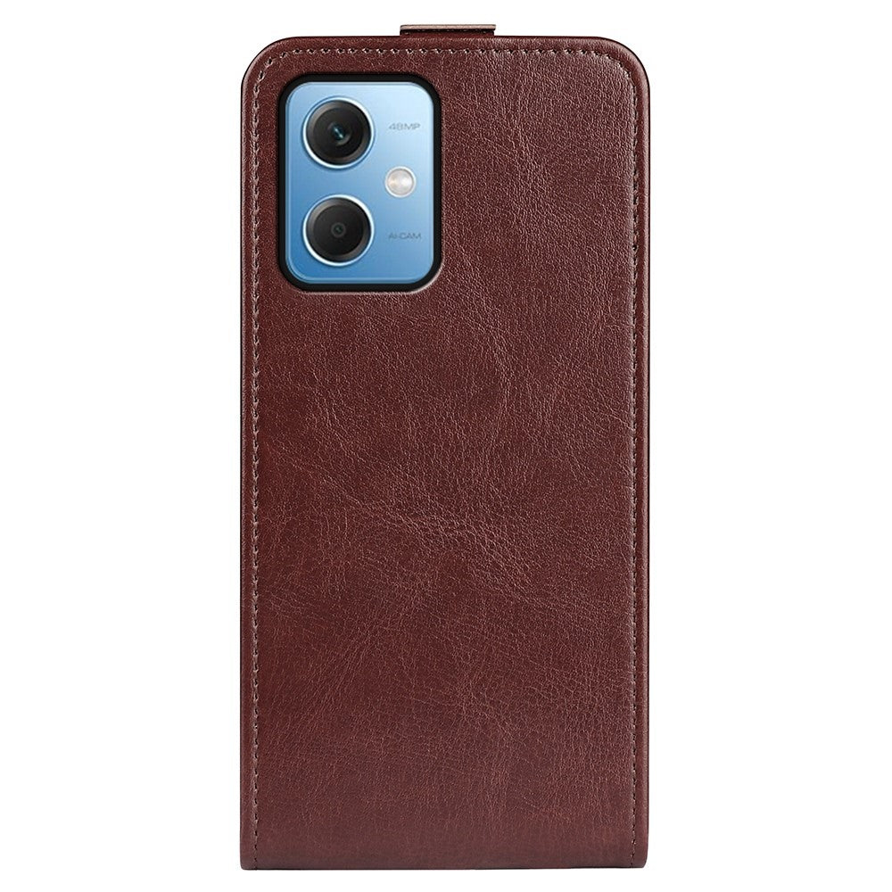 Xiaomi Redmi Note 12 5G (Global) / (Indien) / (Kina) / Poco X5 5G Crazy Horse Texture Korthållare Läderskyddande Fodral Vertikalt Flipfodral