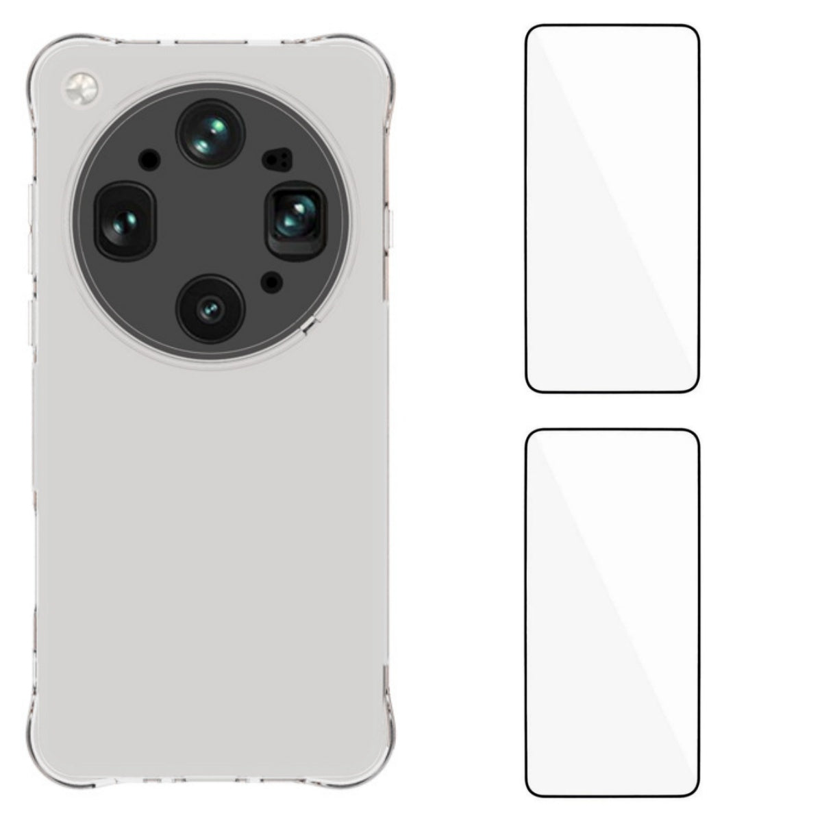WANLONFENG til Oppo Find X9 Ultra 5G WL2-serien, TPU-etui, 2,0 mm mobilbeskyttelse med 2 stk. hærdet glasfilm