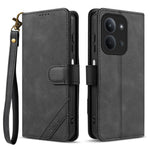 AZNS A2 Leather Case for Xiaomi Redmi 15C 4G (Global) (171mm)  /  Poco C85 4G (171mm) RFID Blocking Wallet Stand Phone Cover with Wrist Strap
