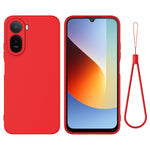 Liquid Silicone Case for Xiaomi Poco C85x 5G / Redmi A7 Pro 4G (171.56mm) / Redmi A7 Pro 5G Phone Back Cover with Hand Strap