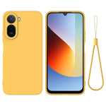 Liquid Silicone Case for Xiaomi Poco C85x 5G / Redmi A7 Pro 4G (171.56mm) / Redmi A7 Pro 5G Phone Back Cover with Hand Strap