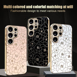 For Samsung Galaxy S26 Ultra Case Diamond Camera Ring Flower Pattern TPU PC Shockproof Protective Case