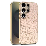For Samsung Galaxy S26 Ultra Case Diamond Camera Ring Flower Pattern TPU PC Shockproof Protective Case
