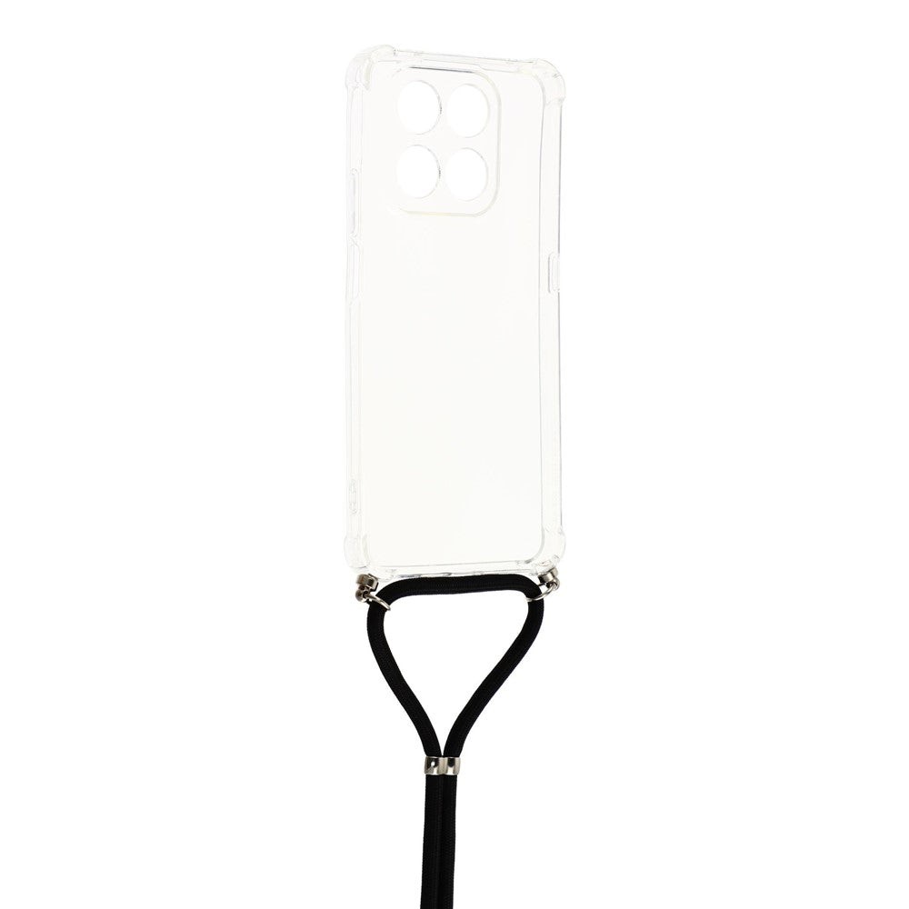 Case for Honor X7d 4G / 5G / 400 Smart 5G Reinforced Corner TPU Clear Phone Cover with Lanyard