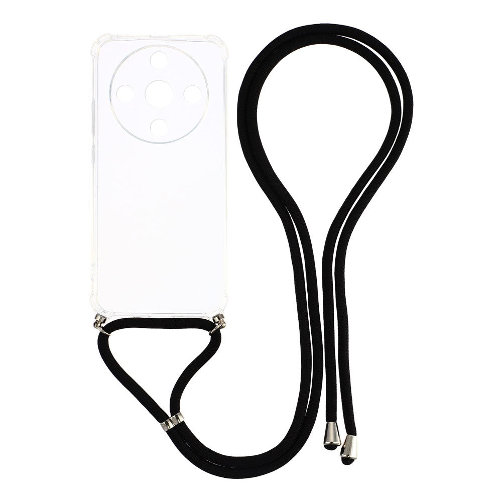 Case For Honor Magic8 Lite 5G  /  X9d 5G  /  X70 5G Reinforced Corner TPU Clear Phone Cover with Lanyard