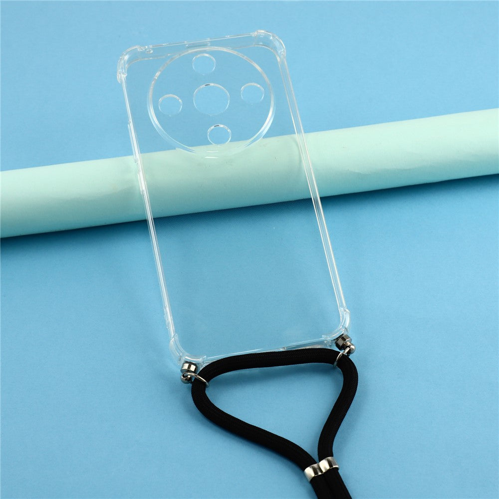 Case For Honor Magic8 Lite 5G  /  X9d 5G  /  X70 5G Reinforced Corner TPU Clear Phone Cover with Lanyard