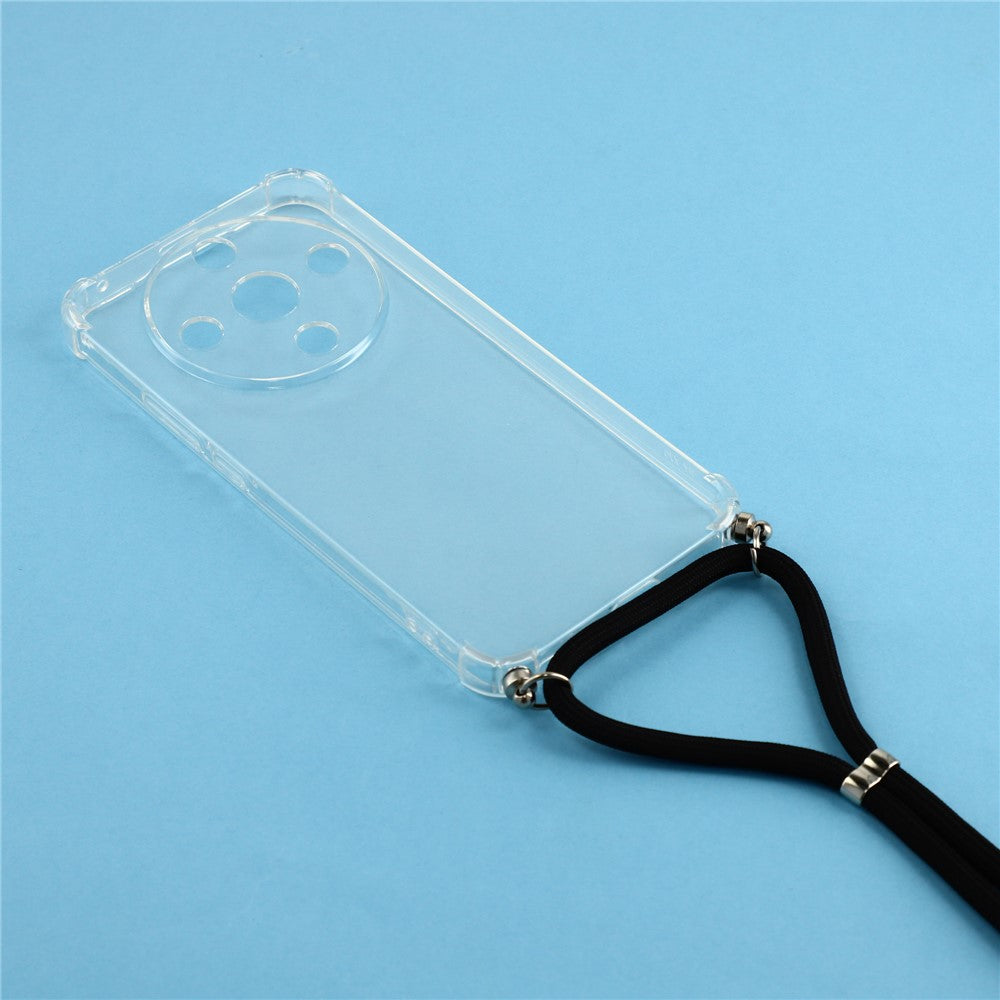 Case For Honor Magic8 Lite 5G  /  X9d 5G  /  X70 5G Reinforced Corner TPU Clear Phone Cover with Lanyard