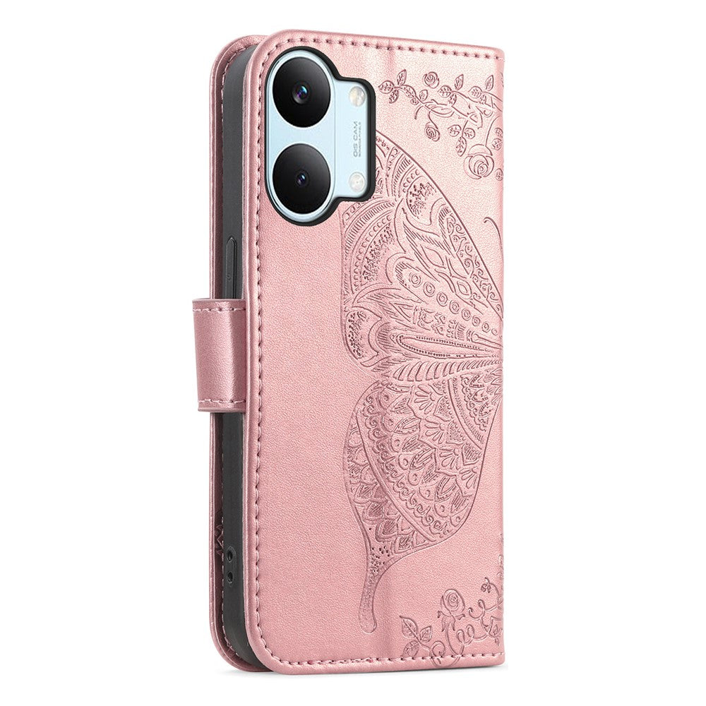 For Xiaomi Poco X8 Pro Max 5G  /  Redmi Turbo 5 Max 5G Case with Strap Butterfly Pattern PU Leather Wallet Phone Cover