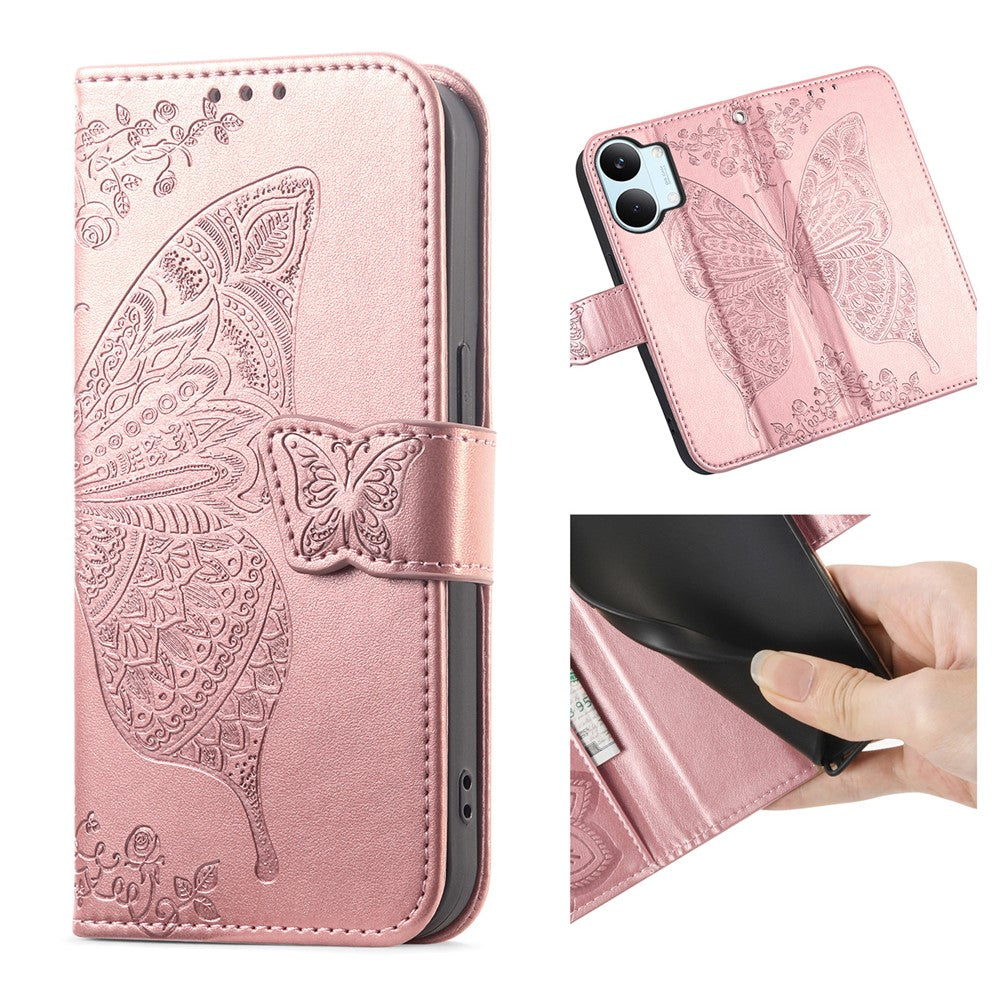For Xiaomi Poco X8 Pro Max 5G  /  Redmi Turbo 5 Max 5G Case with Strap Butterfly Pattern PU Leather Wallet Phone Cover