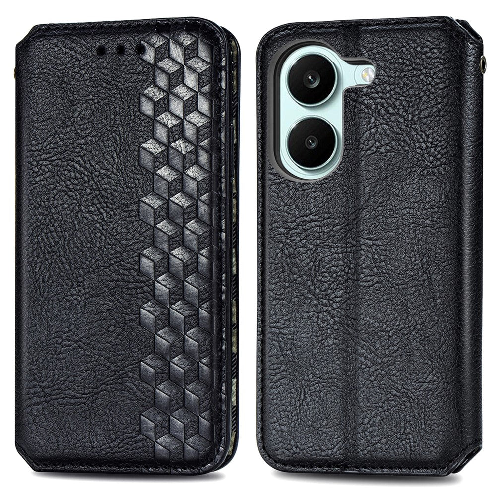 For Xiaomi Redmi Turbo 5 5G  /  Poco X8 Pro 5G Case Rhombus Imprint PU Leather Wallet Phone Cover