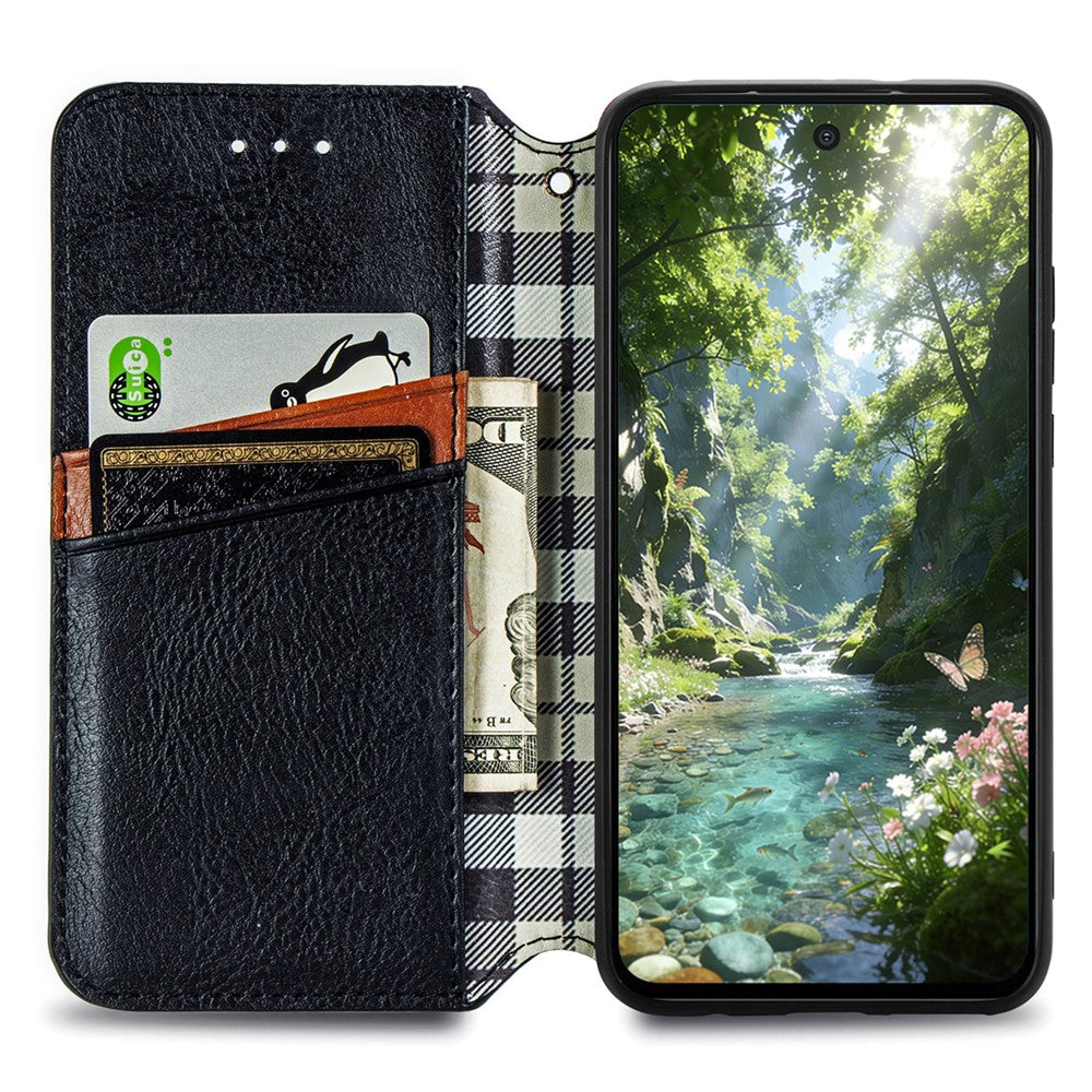 For Xiaomi Redmi Turbo 5 5G  /  Poco X8 Pro 5G Case Rhombus Imprint PU Leather Wallet Phone Cover
