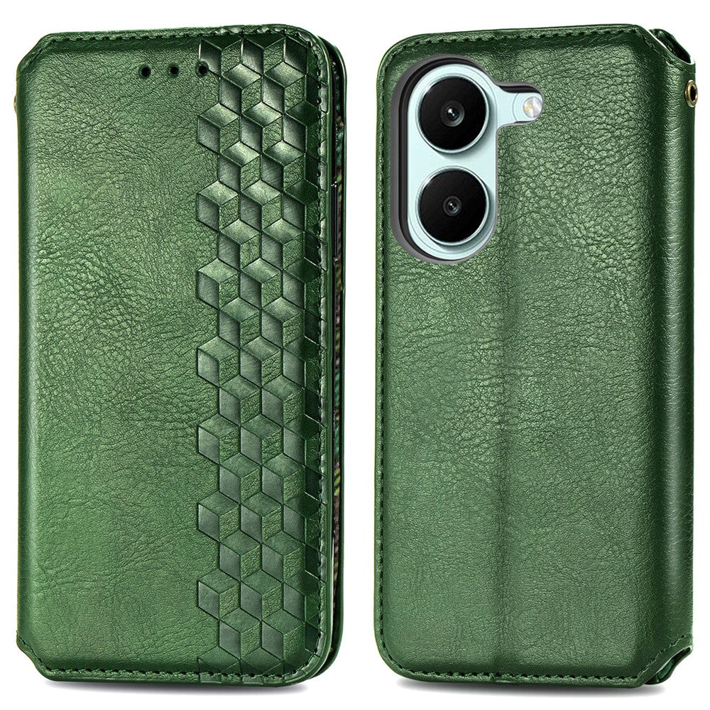 For Xiaomi Redmi Turbo 5 5G  /  Poco X8 Pro 5G Case Rhombus Imprint PU Leather Wallet Phone Cover
