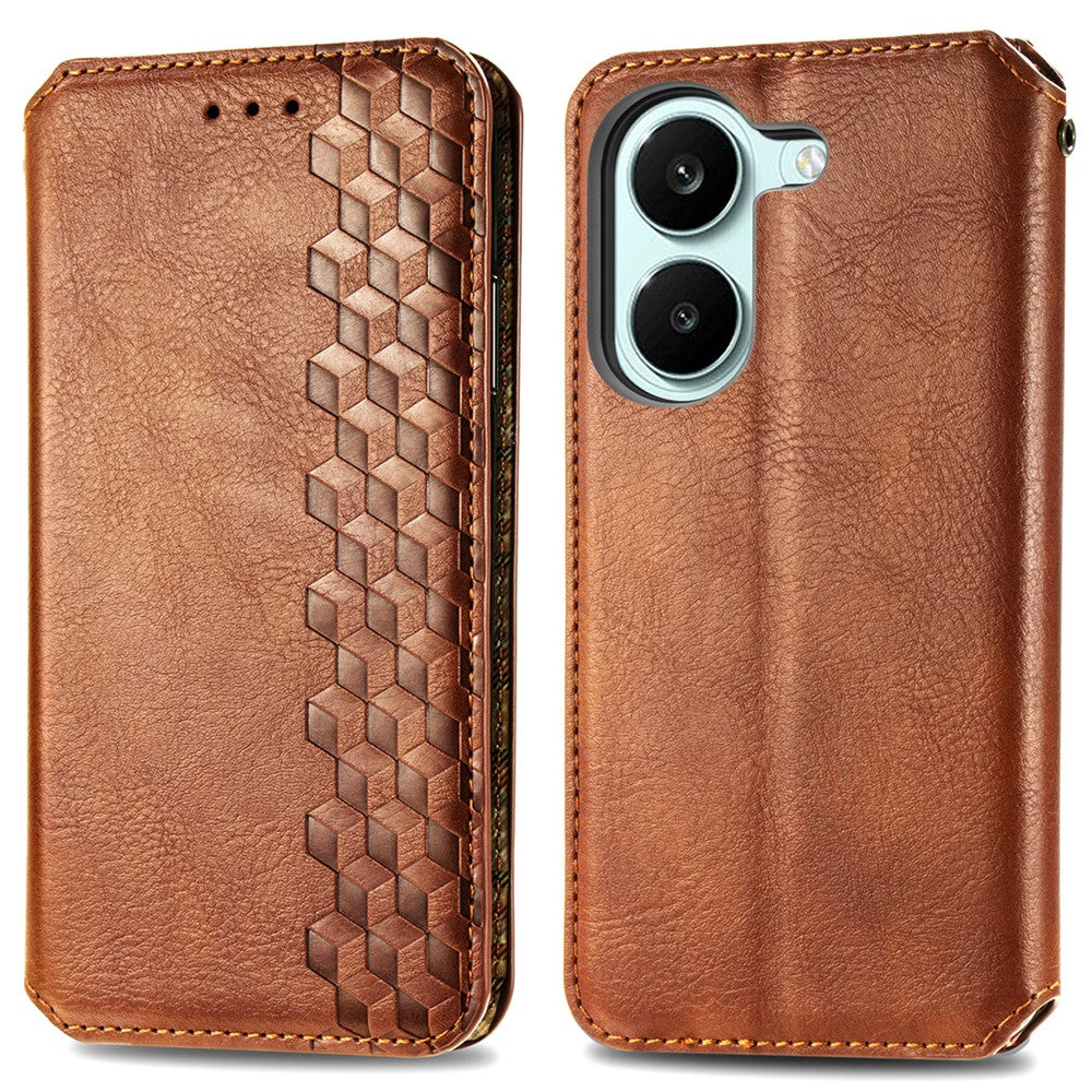 For Xiaomi Redmi Turbo 5 5G  /  Poco X8 Pro 5G Case Rhombus Imprint PU Leather Wallet Phone Cover