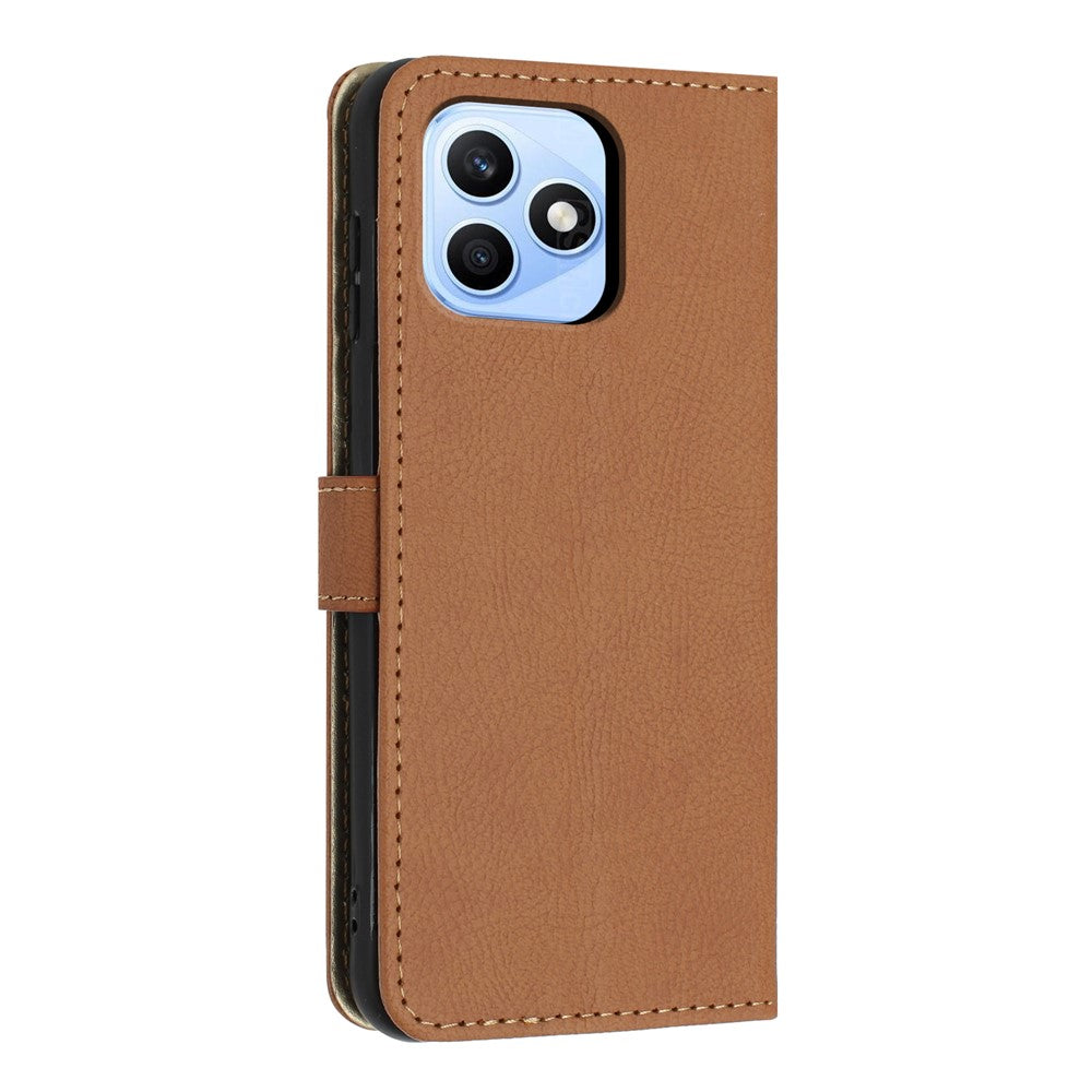 For Honor X8d 4G Pung Etui Litchi Tekstur Læder Flip Cover med Kortlommer og Håndrem