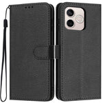 For Honor 600 Lite 5G Wallet Case Litchi Texture Leather Flip Cover with Card Slots and Hand Strap
