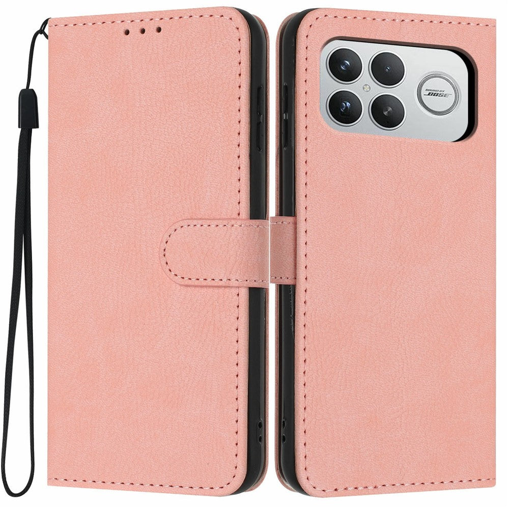 For Xiaomi Poco F8 Ultra 5G / Redmi K90 Pro Max 5G Wallet Case Litchi Texture Leather Flip Cover with Card Slots and Hand Strap