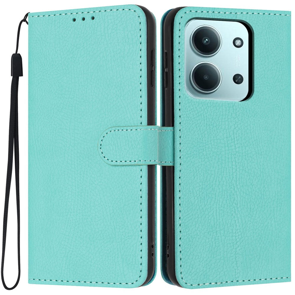 Wallet Case For Xiaomi Poco C85 5G  /  Redmi 15C 5G (EU) (173mm)  /  4G (EU) (173mm) Litchi Texture Leather Flip Cover with Card Slots and Hand Strap