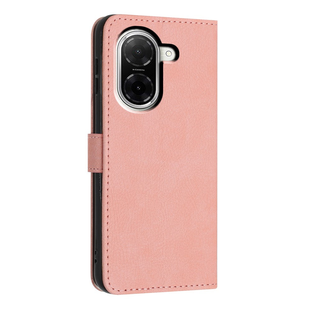 For Xiaomi Redmi A5 NFC (EU) (173.45mm) Wallet Case Litchi Texture Leather Flip Cover with Card Slots and Hand Strap