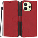 For Xiaomi Redmi Note 14 4G (164.84mm) Wallet Case Litchi Texture Leather Flip Cover with Card Slots and Hand Strap