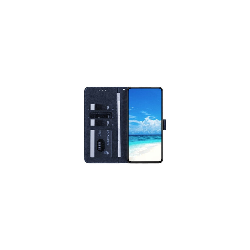 Xiaomi Redmi Note 14 4G (163.25mm) Plånboksfodral Litchitexturerat Läderflikfodral med Kortfack och Handrem