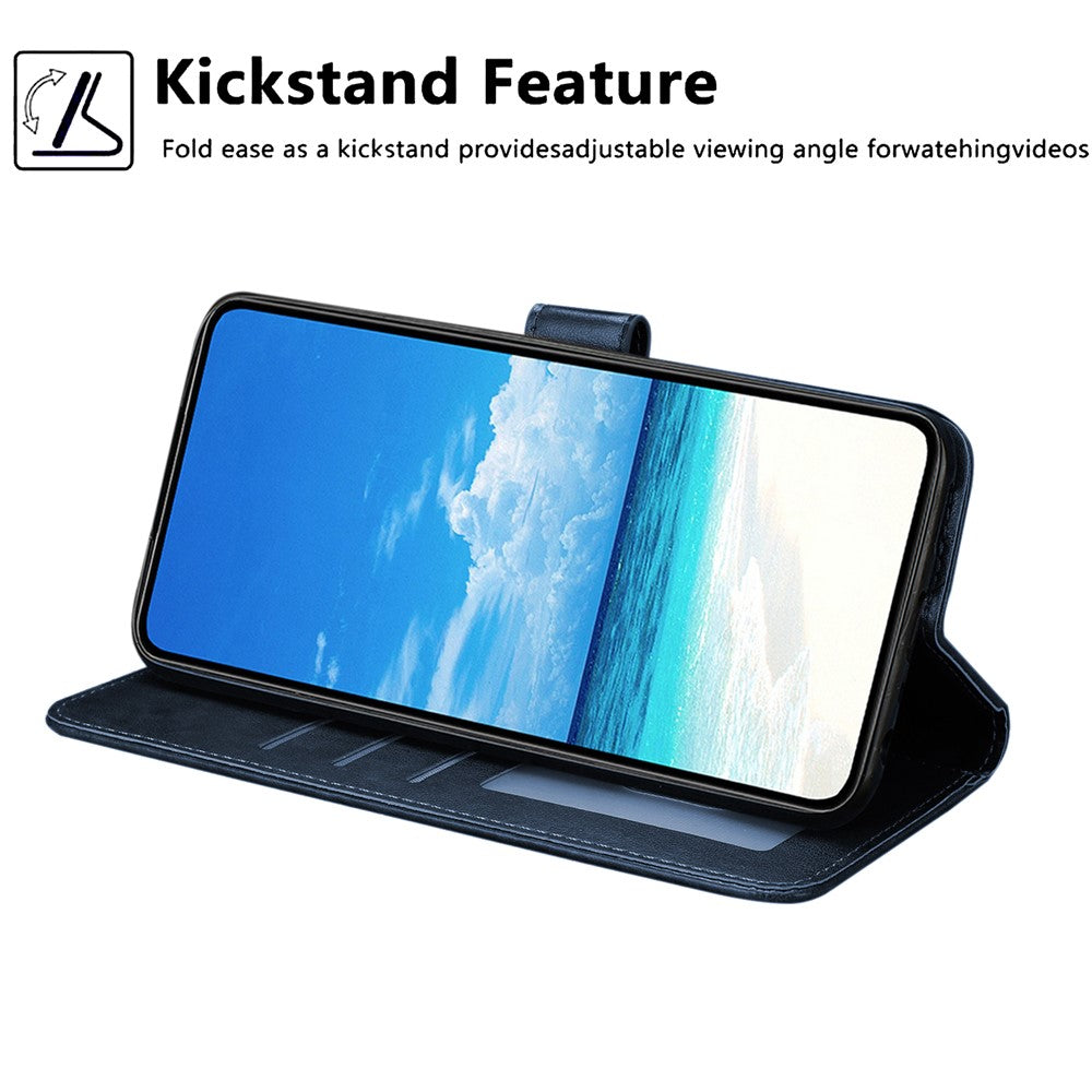 Xiaomi Redmi Note 14 4G (163.25mm) Plånboksfodral Litchitexturerat Läderflikfodral med Kortfack och Handrem