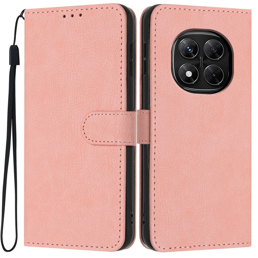 Wallet Case For Xiaomi Redmi Note 14 Pro 5G  /  Poco X7 5G Litchi Texture Leather Flip Cover with Card Slots and Hand Strap
