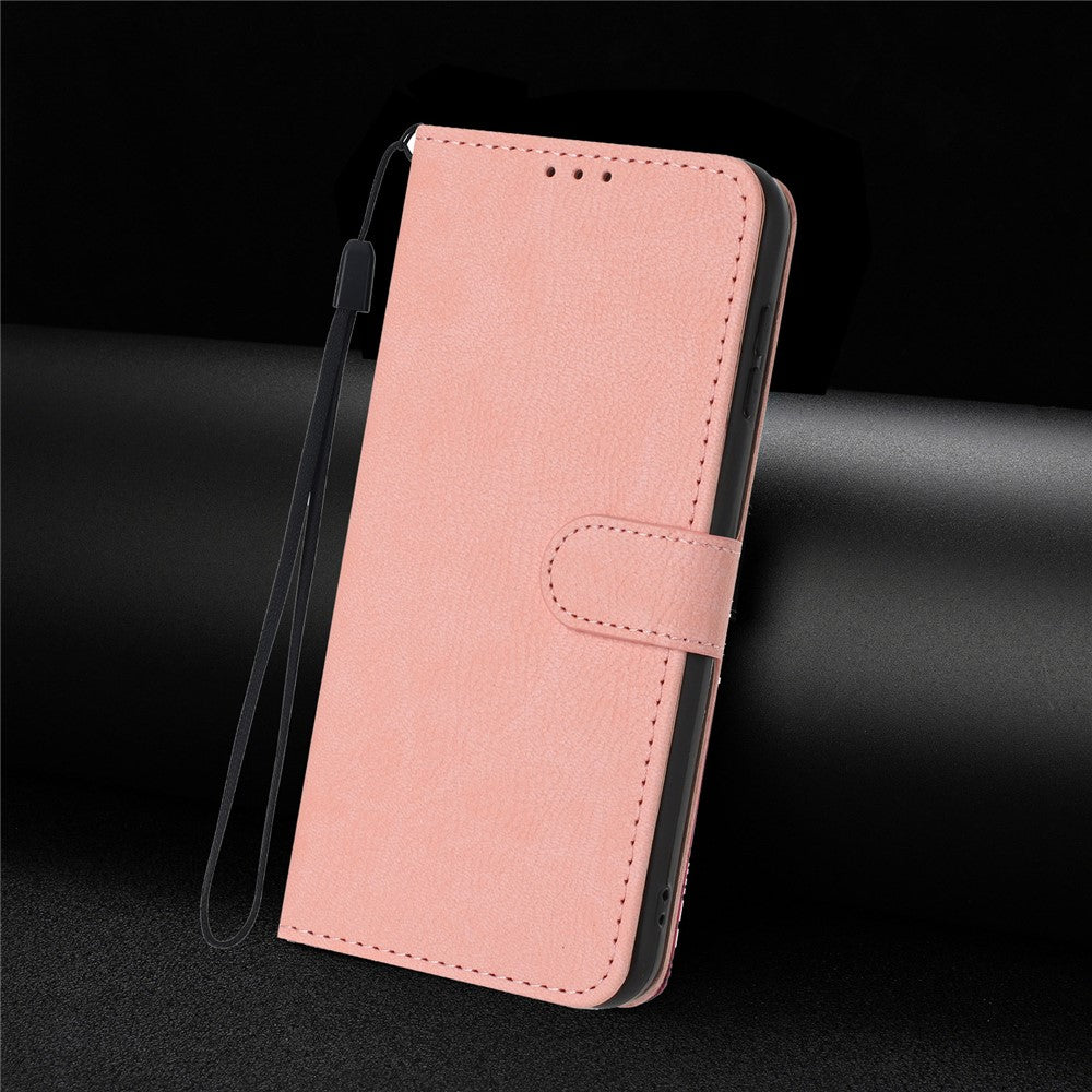 For Xiaomi Redmi Note 14 5G Wallet Case Litchi Texture Leather Flip Cover with Card Slots and Hand Strap