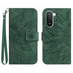 For Xiaomi Poco C85x 5G / Redmi A7 Pro 4G (171.56mm) Case Sunflower Imprint Leather Wallet Phone Cover with Wrist Strap