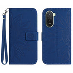 For Xiaomi Poco C85x 5G / Redmi A7 Pro 4G (171.56mm) Case Sunflower Imprint Leather Wallet Phone Cover with Wrist Strap