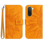 For Xiaomi Poco C85x 5G / Redmi A7 Pro 4G (171.56mm) Case Sunflower Imprint Leather Wallet Phone Cover with Wrist Strap