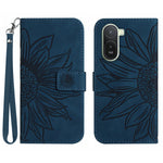 For Xiaomi Poco C85x 5G / Redmi A7 Pro 4G (171.56mm) Case Sunflower Imprint Leather Wallet Phone Cover with Wrist Strap