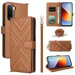 Læderetui til Xiaomi Poco C85x 5G / Poco C81 4G / Poco C81 Pro 4G / Redmi A7 Pro 4G (171.56 mm) / Redmi A7 Pro 5G, stående pungetui til telefon med skulderrem / håndledsrem