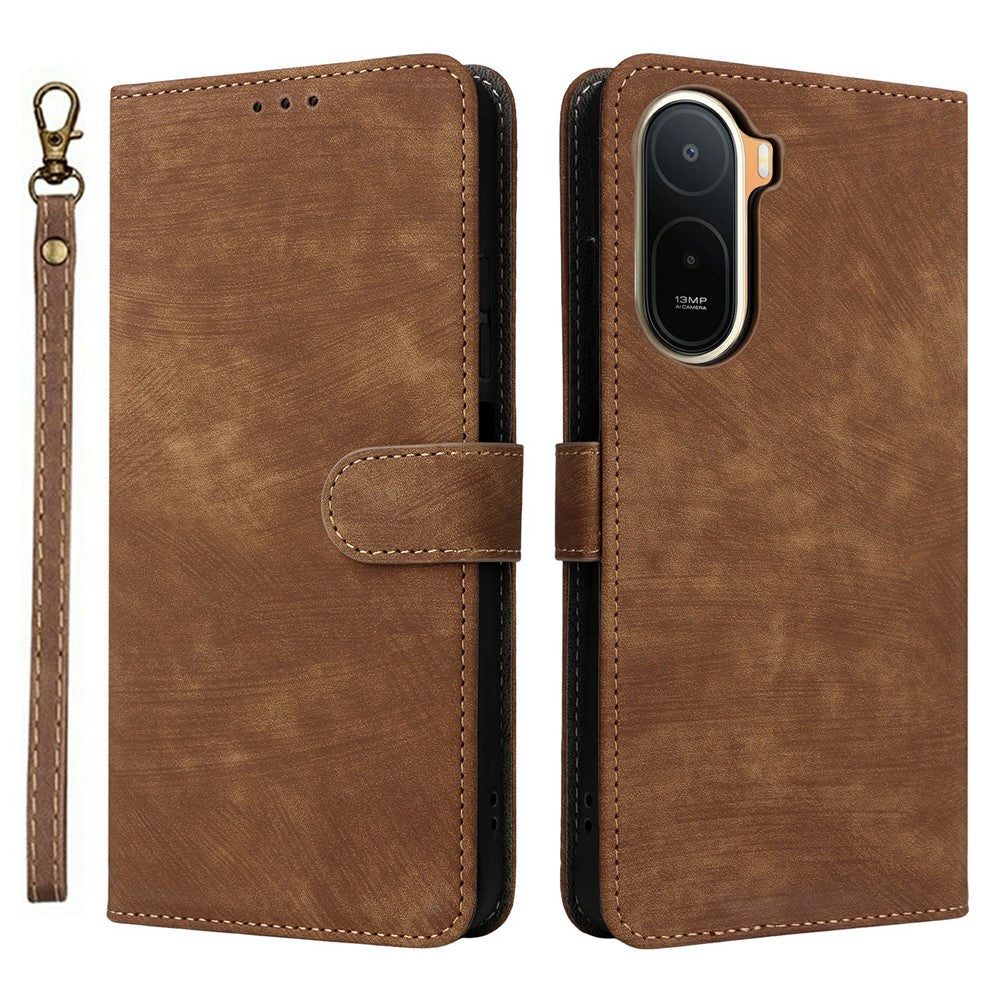 Wallet Case for Xiaomi Poco C85x 5G / Poco C81 4G / Poco C81 Pro 4G / Redmi A7 Pro 4G (171.56mm) / Redmi A7 Pro 5G RFID Blocking PU Leather Phone Cover Stand with Strap