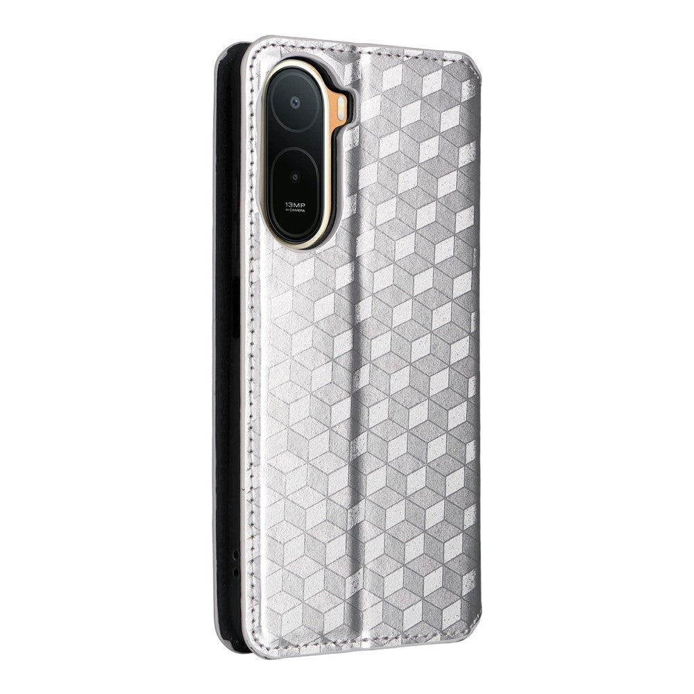 Wallet Case for Xiaomi Poco C85x 5G / Poco C81 4G / Poco C81 Pro 4G / Redmi A7 Pro 4G (171.56mm) / Redmi A7 Pro 5G Rhombus Imprinted PU Leather Phone Cover