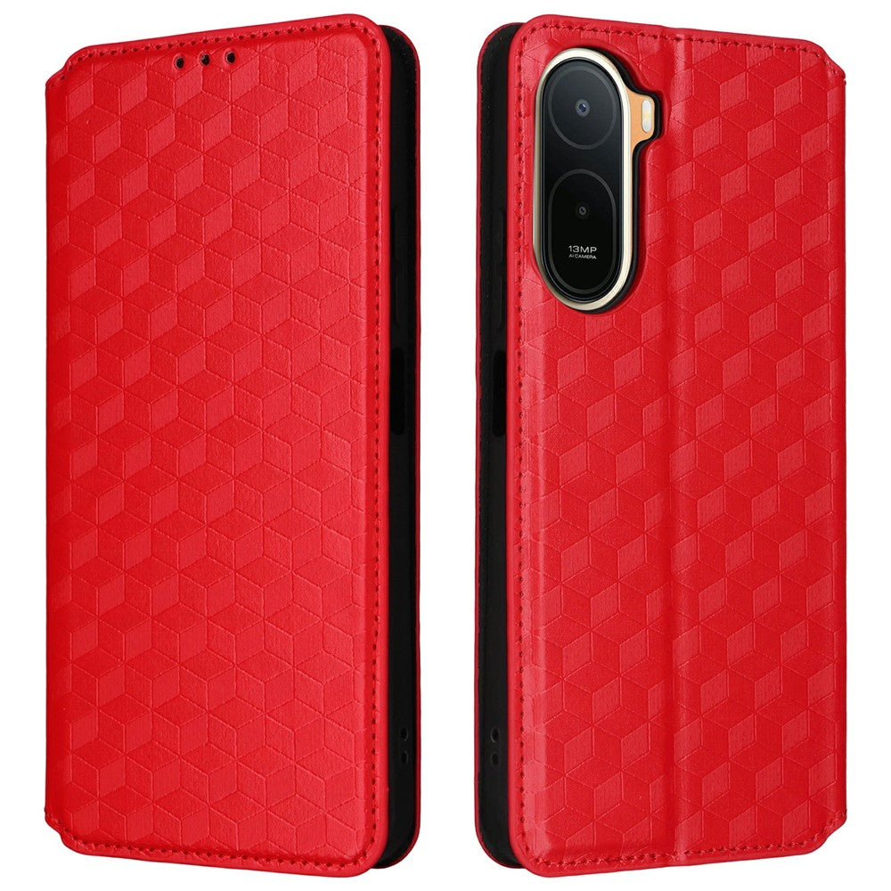 Wallet Case for Xiaomi Poco C85x 5G / Poco C81 4G / Poco C81 Pro 4G / Redmi A7 Pro 4G (171.56mm) / Redmi A7 Pro 5G Rhombus Imprinted PU Leather Phone Cover