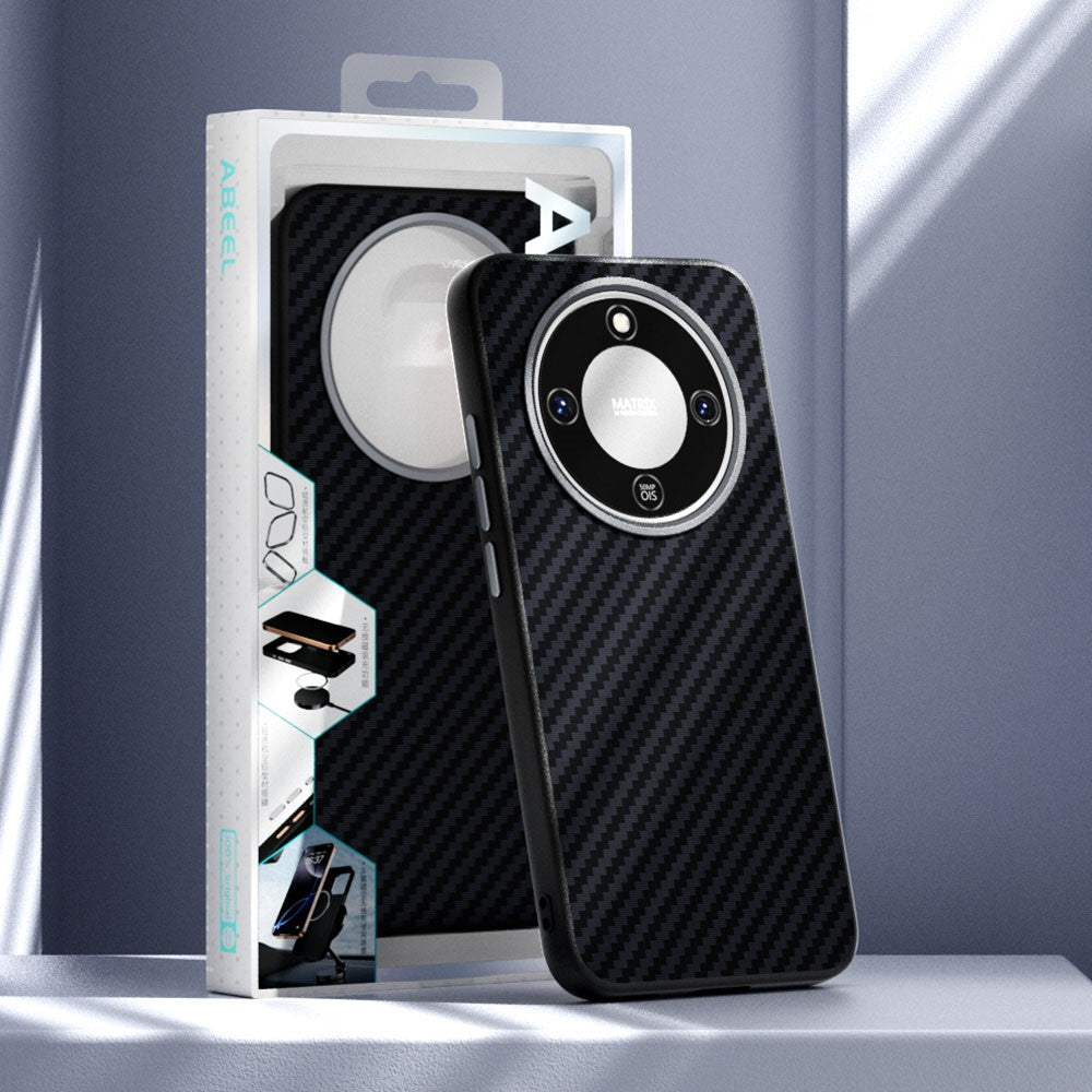 ABEEL Magnetic Case For Honor Magic8 Lite 5G  /  X9d 5G  /  X70 5G Carbon Fiber Texture Phone Back Cover