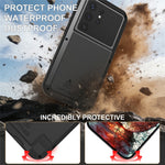 LOVE MEI For Samsung Galaxy S26 Ultra Case Metal + Silicone Full Body Phone Cover with Tempered Glass Film