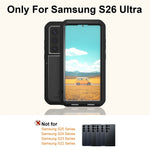 LOVE MEI For Samsung Galaxy S26 Ultra Case Metal + Silicone Full Body Phone Cover with Tempered Glass Film