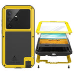 LOVE MEI For Samsung Galaxy S26 Ultra Case Metal + Silicone Full Body Phone Cover with Tempered Glass Film