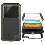 LOVE MEI For Samsung Galaxy S26 Ultra Case Metal + Silicone Full Body Phone Cover with Tempered Glass Film