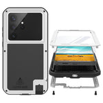 LOVE MEI For Samsung Galaxy S26 Ultra Case Metal + Silicone Full Body Phone Cover with Tempered Glass Film