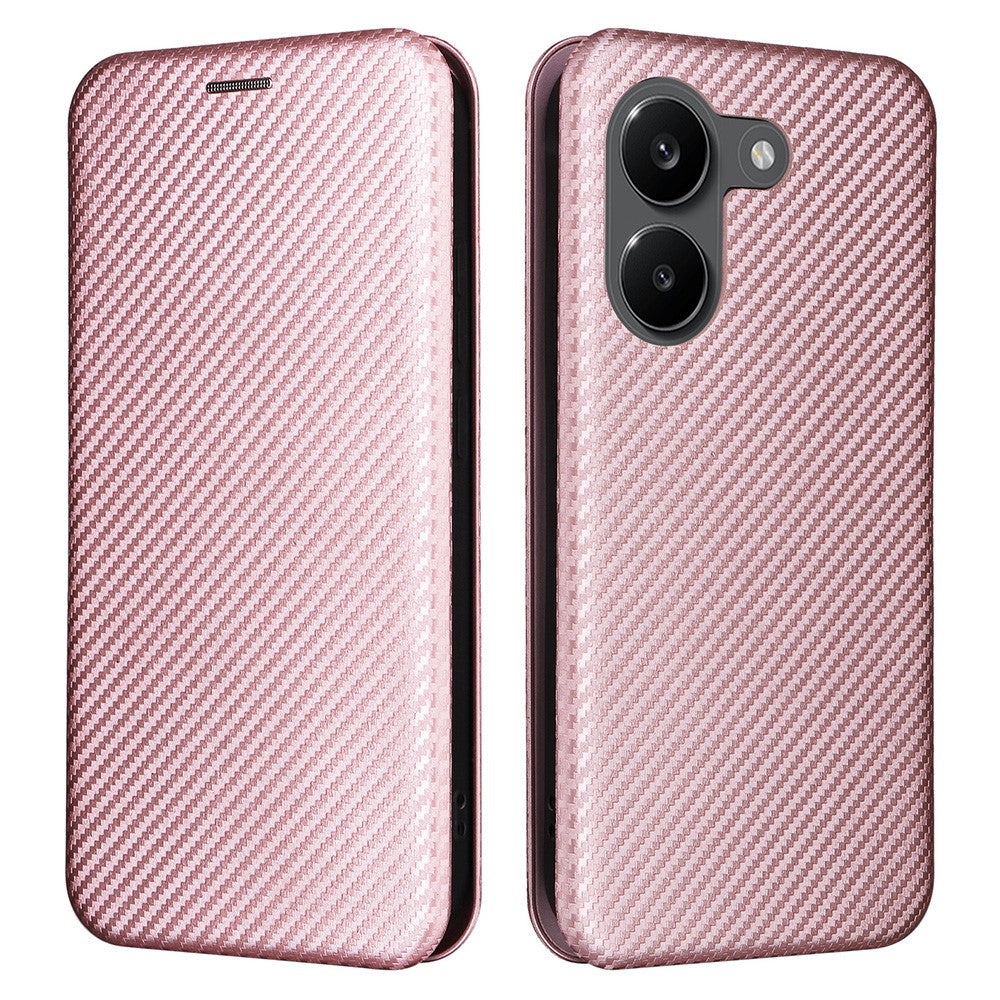 Phone Case For Xiaomi Poco X8 Pro 5G  /  Redmi Turbo 5 5G Carbon Fiber Texture Drop-Proof PU Leather Phone Cover