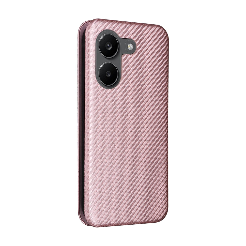 Phone Case For Xiaomi Poco X8 Pro 5G  /  Redmi Turbo 5 5G Carbon Fiber Texture Drop-Proof PU Leather Phone Cover
