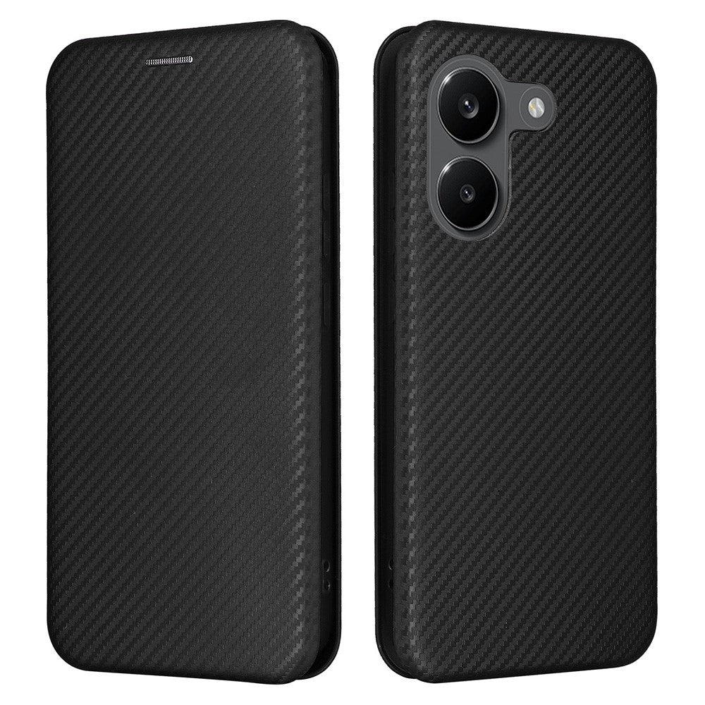 Phone Case For Xiaomi Poco X8 Pro 5G  /  Redmi Turbo 5 5G Carbon Fiber Texture Drop-Proof PU Leather Phone Cover