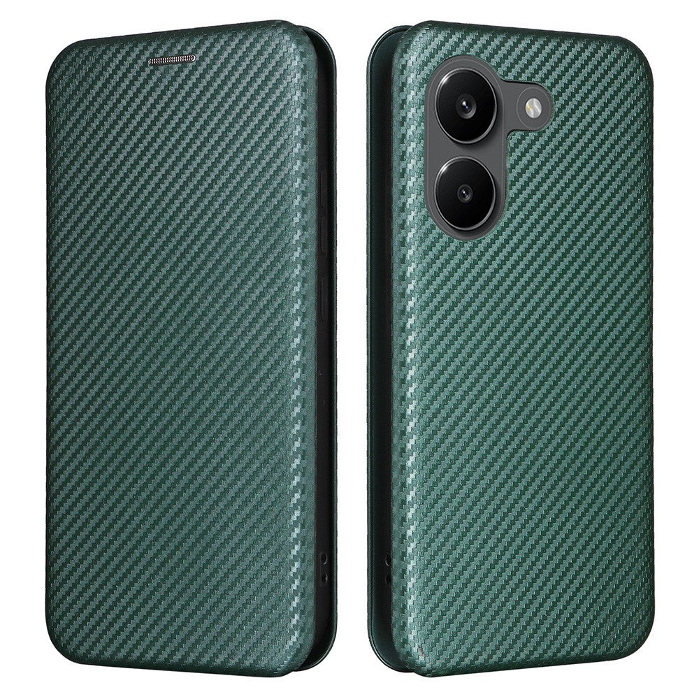 Phone Case For Xiaomi Poco X8 Pro 5G  /  Redmi Turbo 5 5G Carbon Fiber Texture Drop-Proof PU Leather Phone Cover