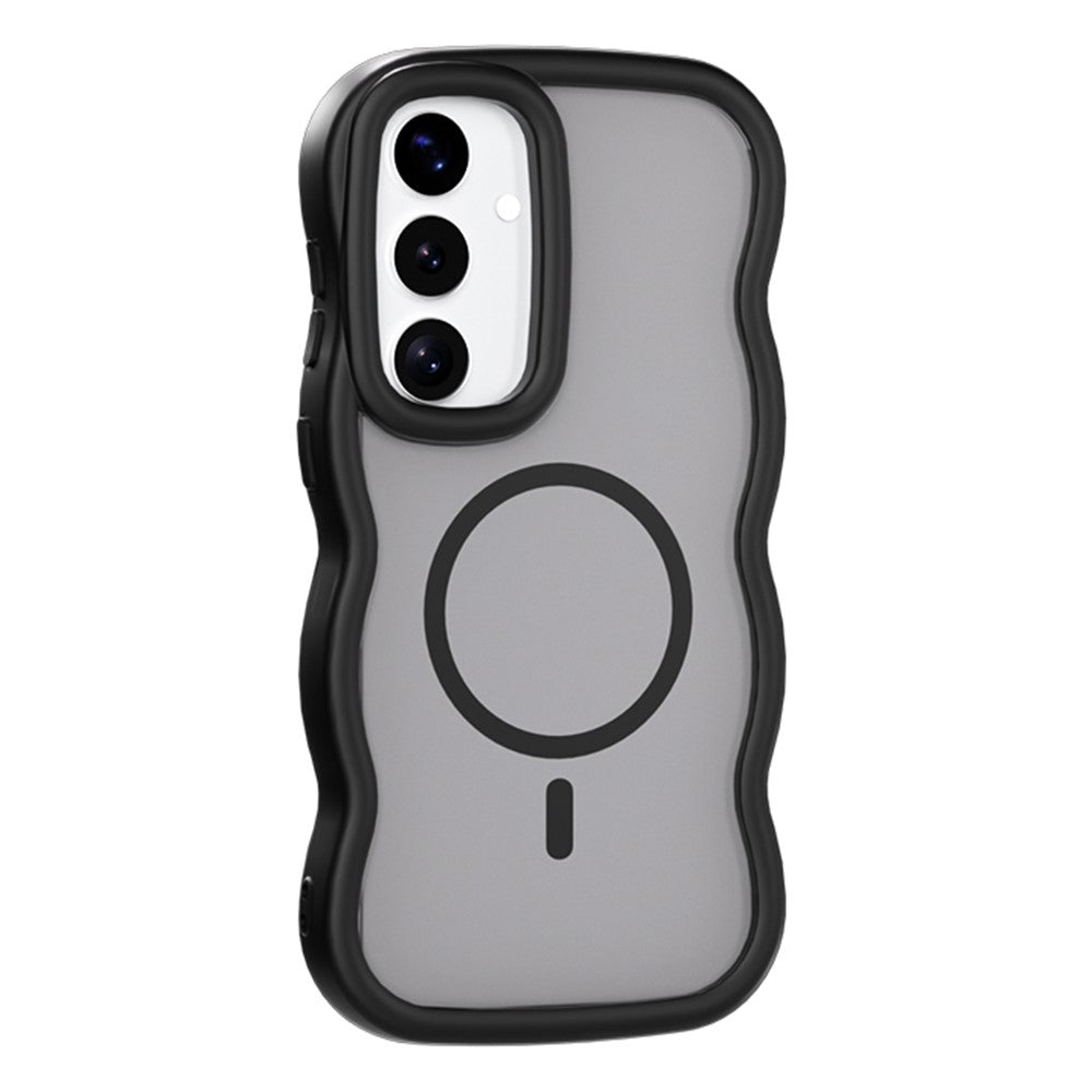Til Samsung Galaxy A57 5G Magnetisk Etui TPU + PC Telefon Bagcover Hudberøring Bølgeformet