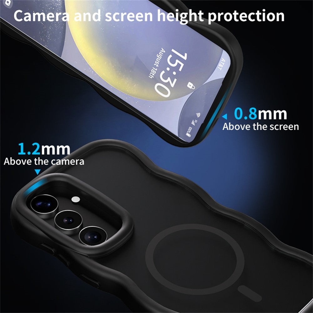 Til Samsung Galaxy A57 5G Magnetisk Etui TPU + PC Telefon Bagcover Hudberøring Bølgeformet