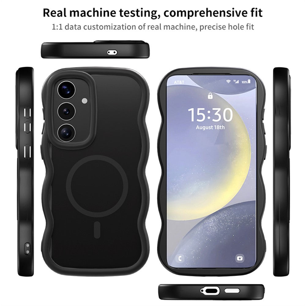 Til Samsung Galaxy A57 5G Magnetisk Etui TPU + PC Telefon Bagcover Hudberøring Bølgeformet